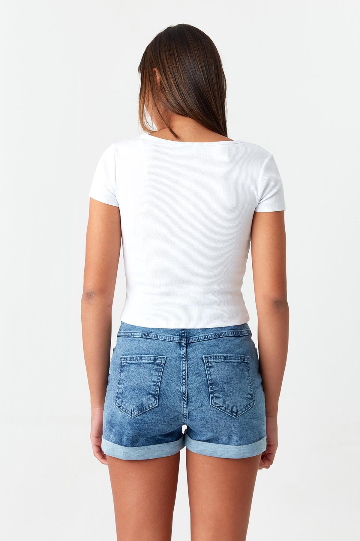 Kadın Denim Mini Şort