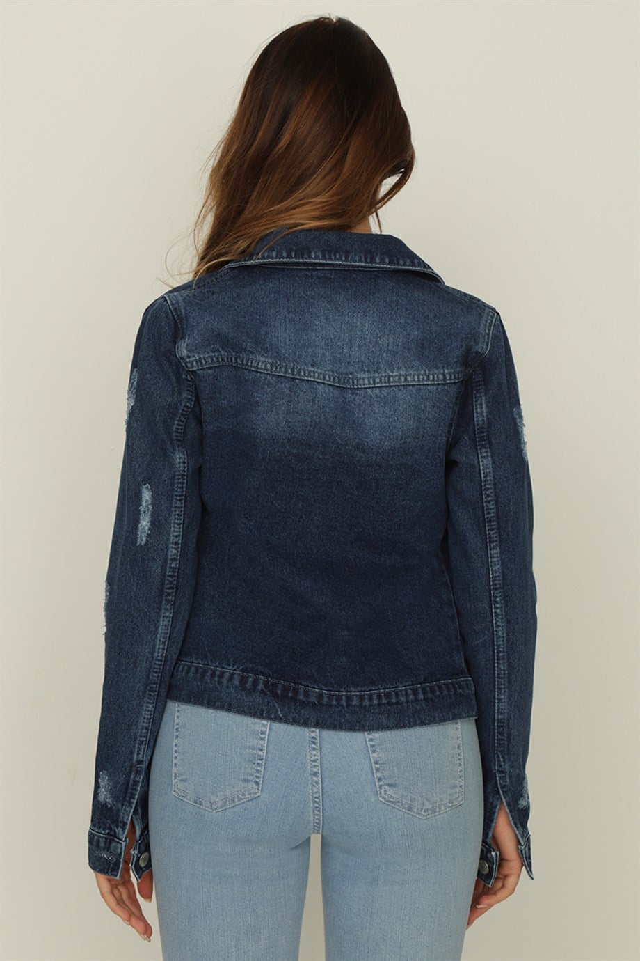 Kadın Düğmeli Denim Ceket