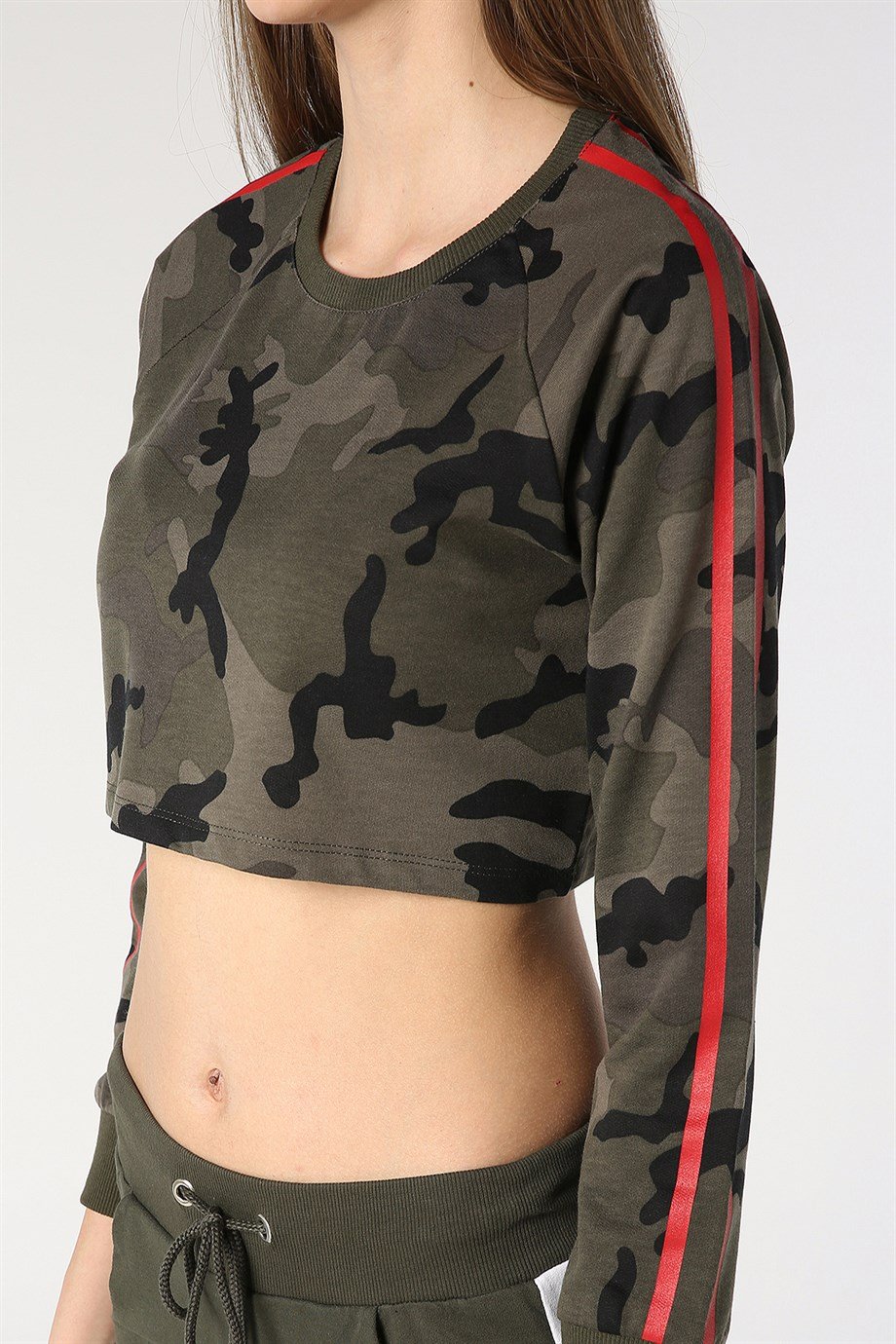 Kadın Kamuflaj Desen Sweatshirt