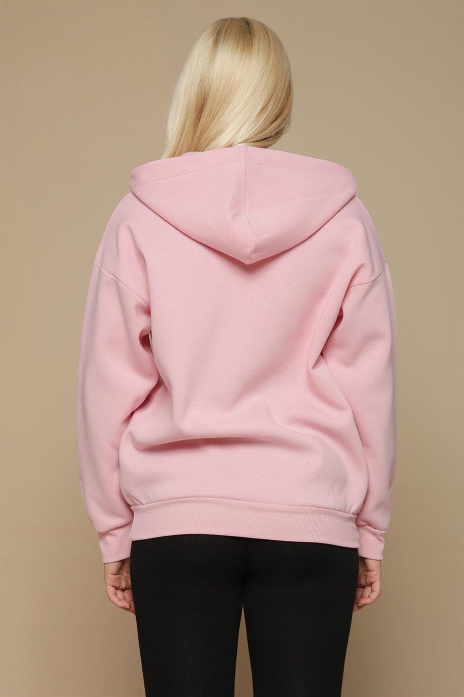 Kadın Kapüşonlu Fermuarlı Sweatshirt