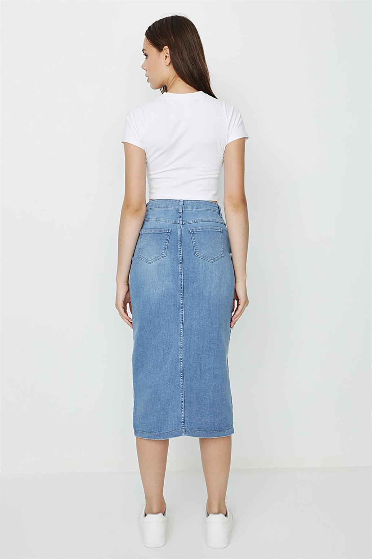 Kadın Midi Denim Etek