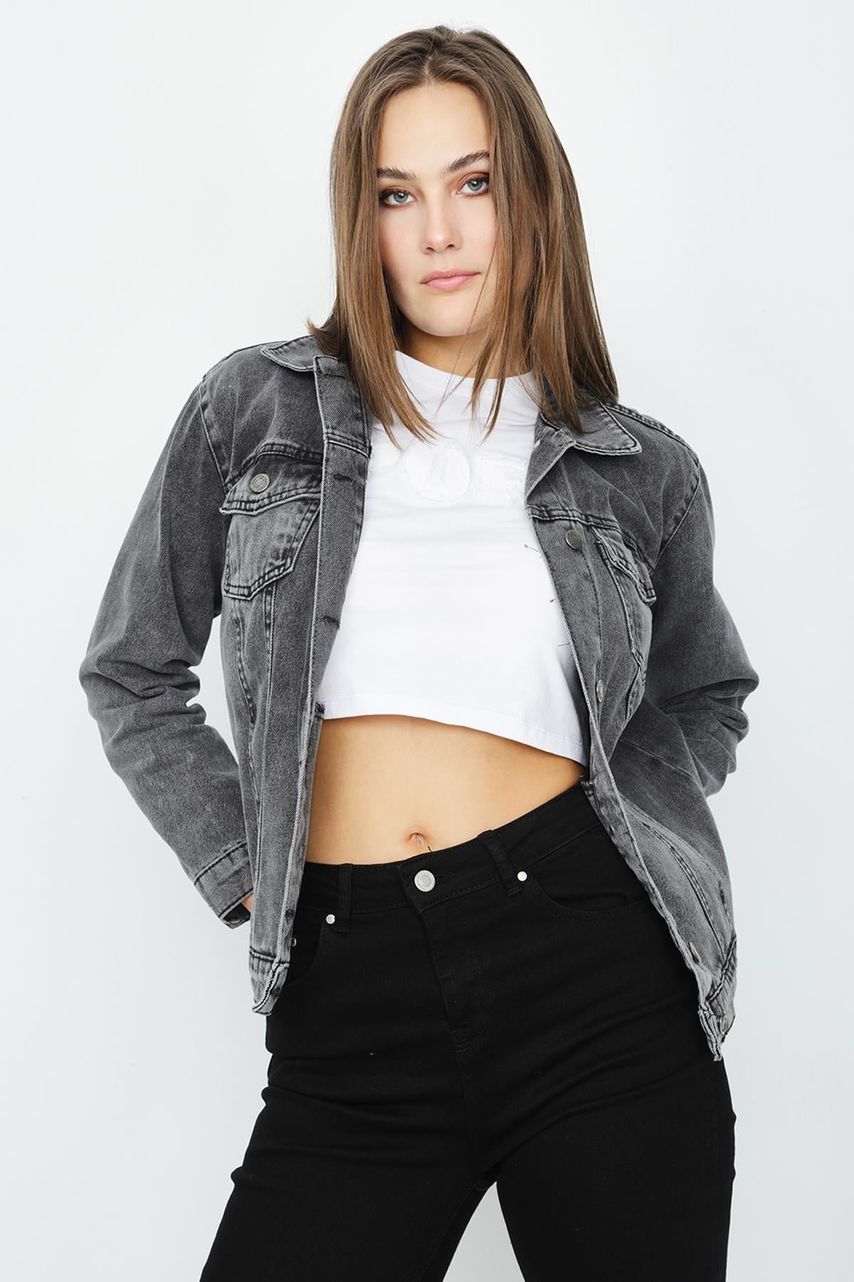 Kadın Oversize Denim Ceket