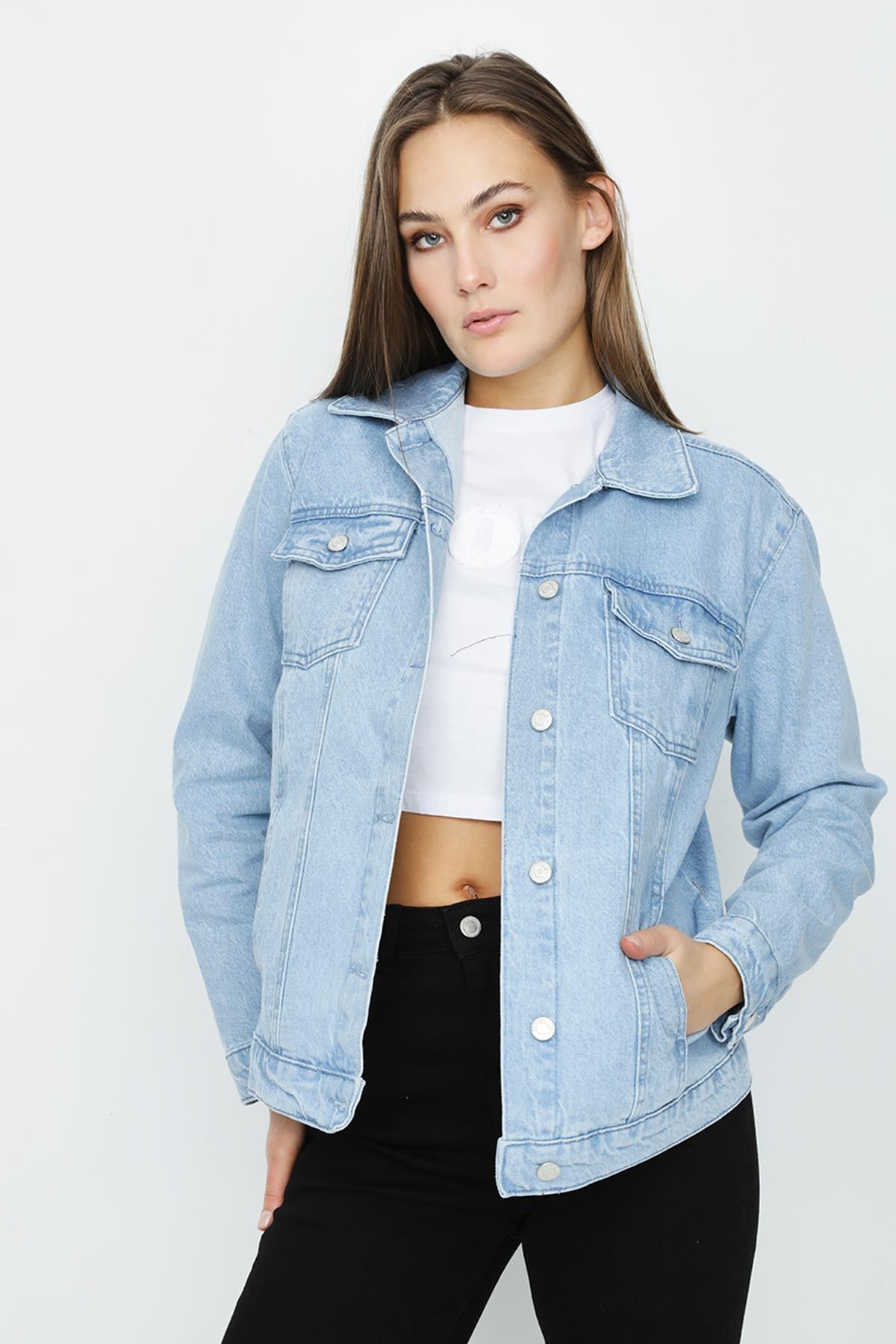 Kadın Oversize Denim Ceket