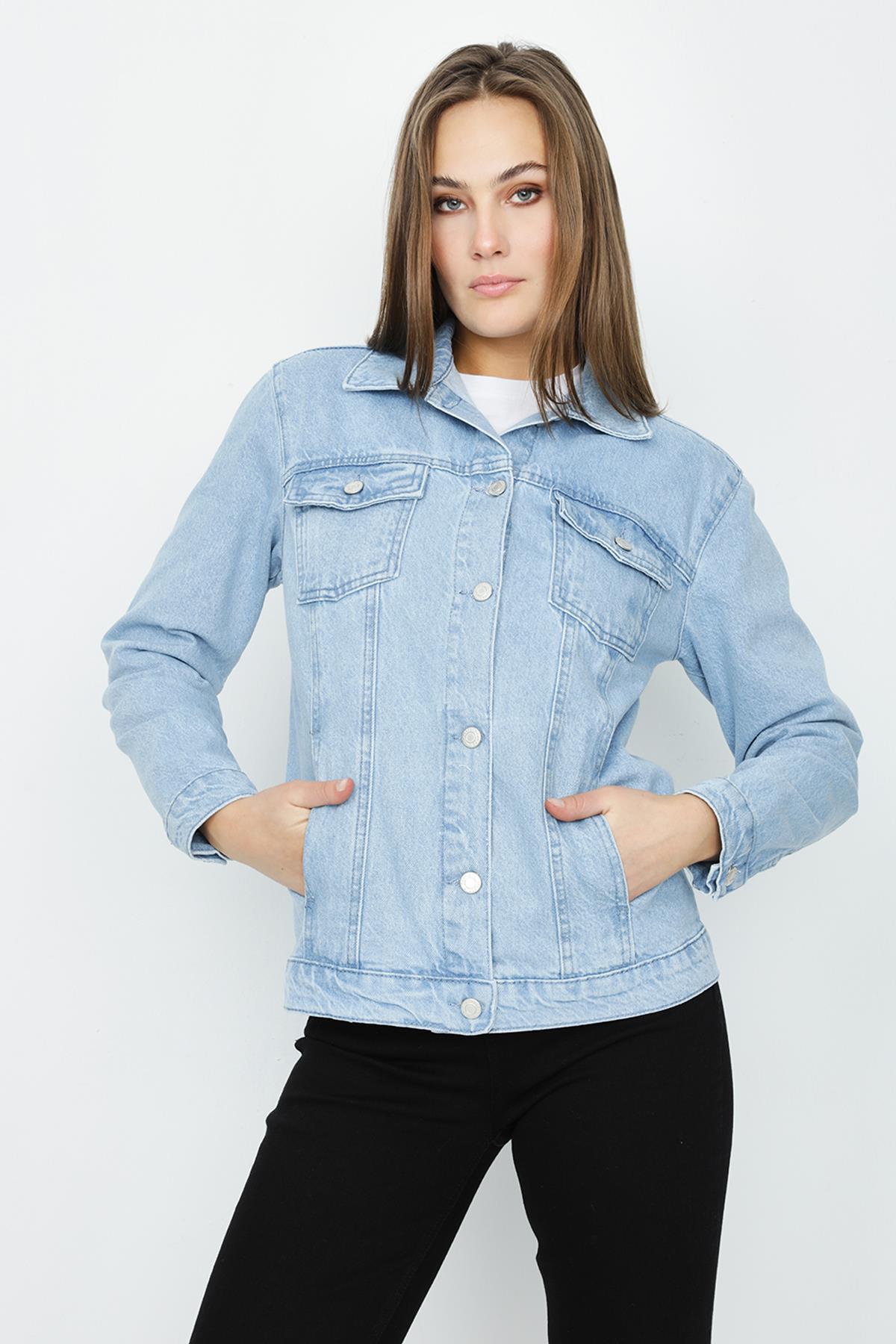 Kadın Oversize Denim Ceket