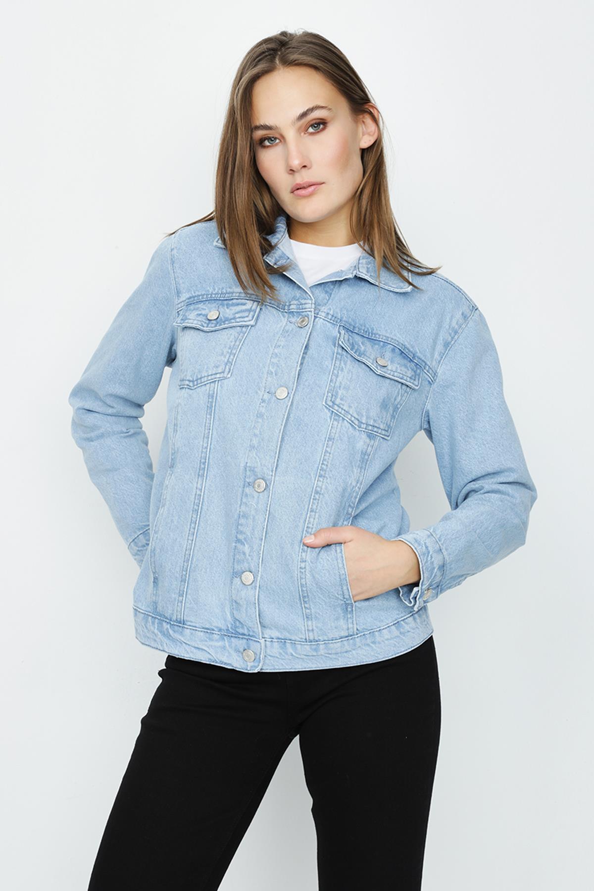 Kadın Oversize Denim Ceket