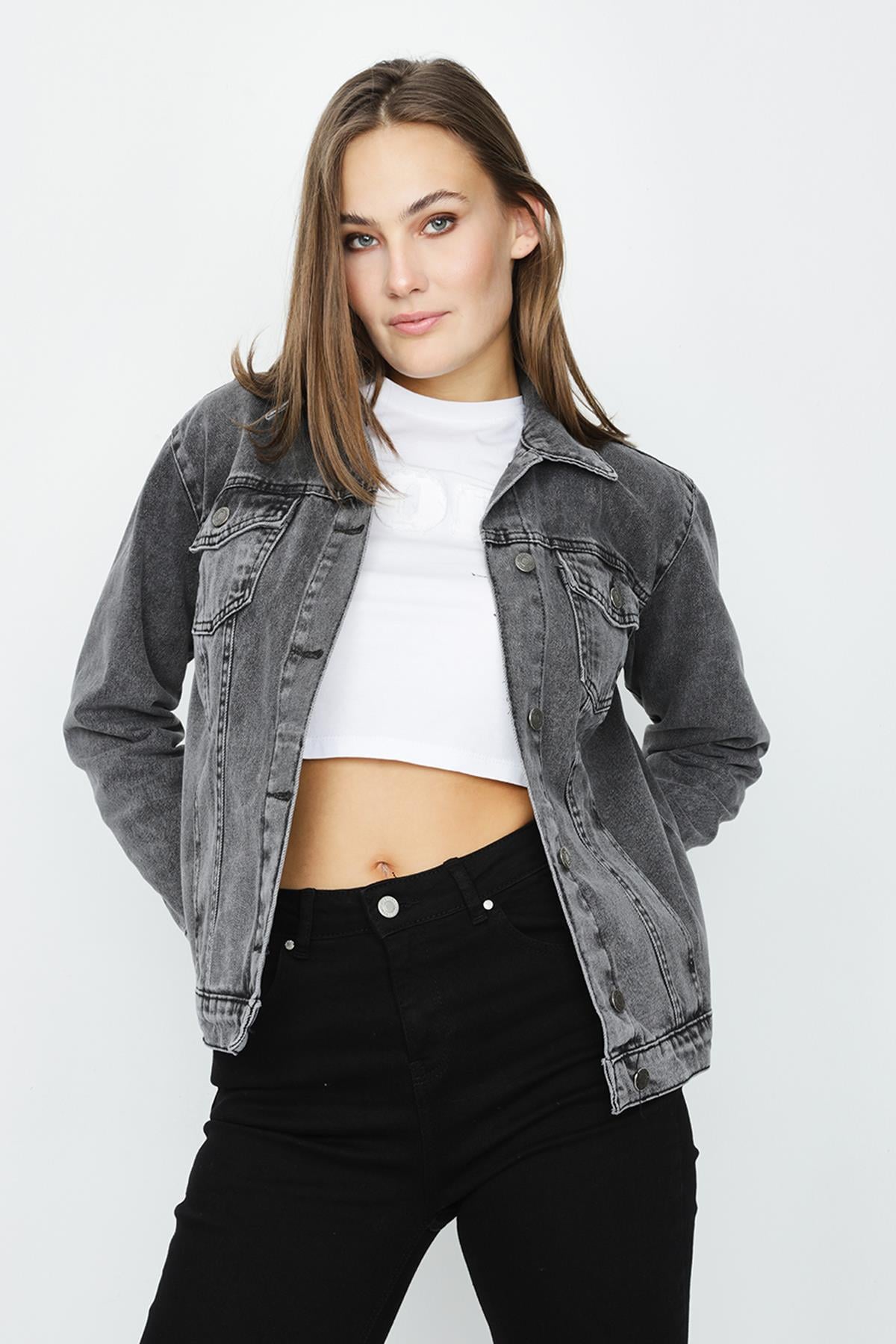 Kadın Oversize Denim Ceket