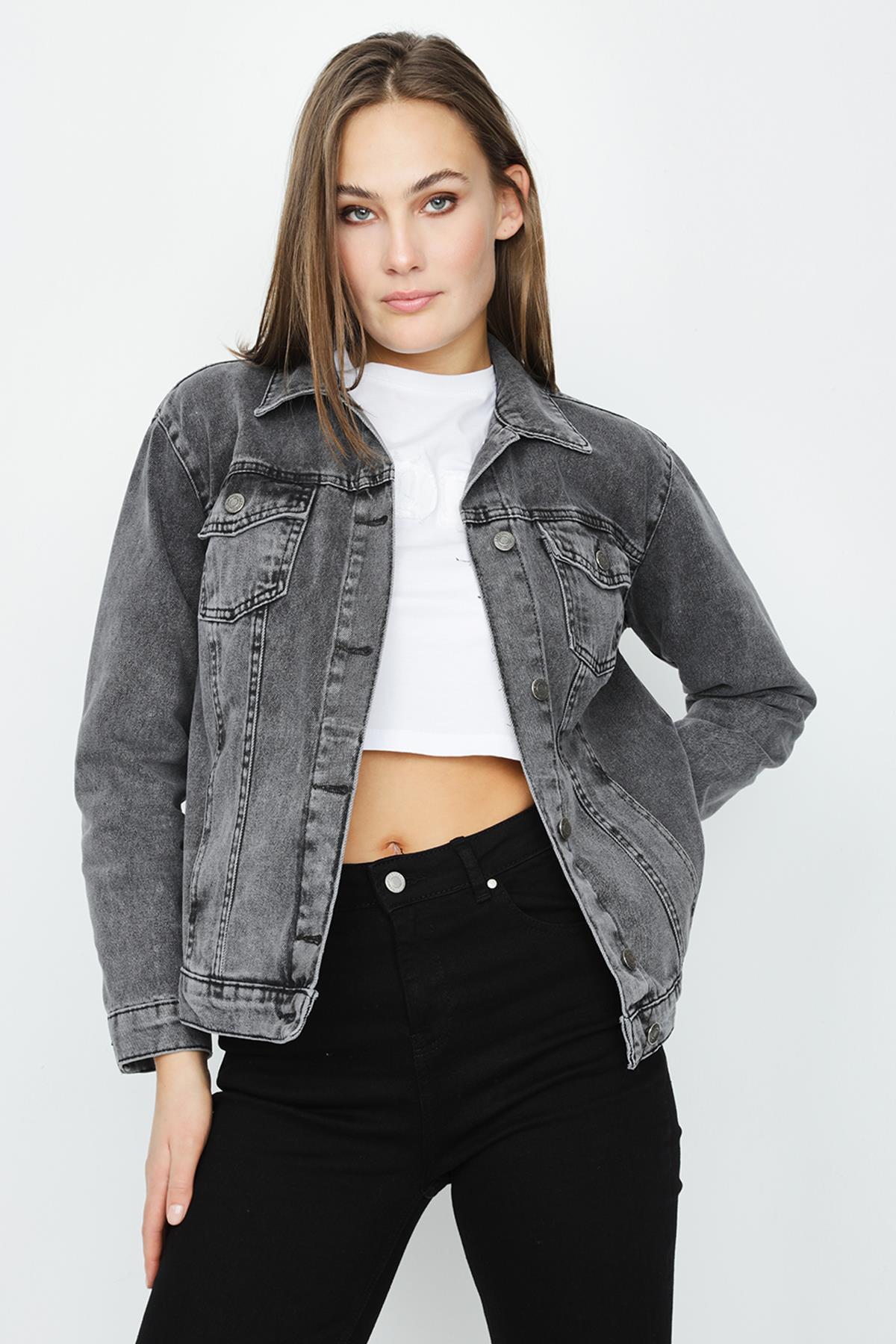 Kadın Oversize Denim Ceket
