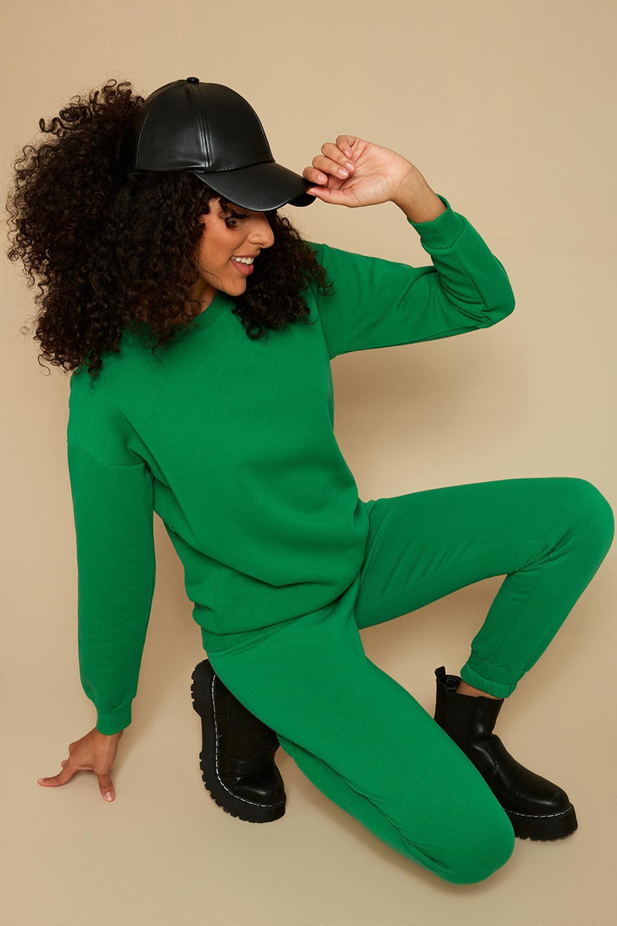 Kadın Şardonlu Basic Örme Sweatshirt
