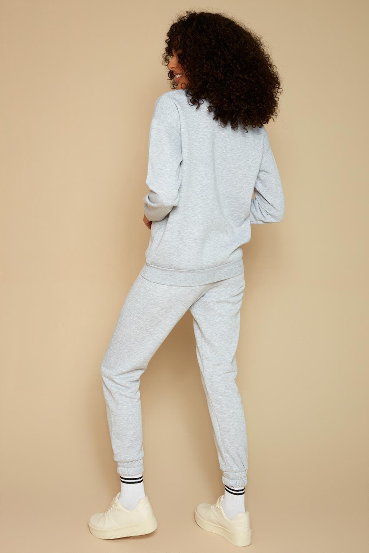 Kadın Şardonlu Basic Örme Sweatshirt