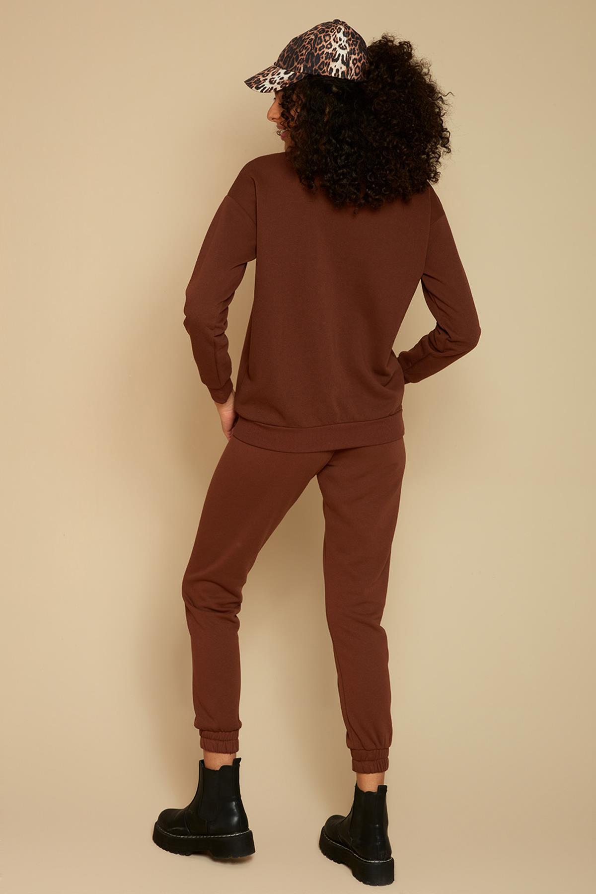Kadın Şardonlu Basic Örme Sweatshirt