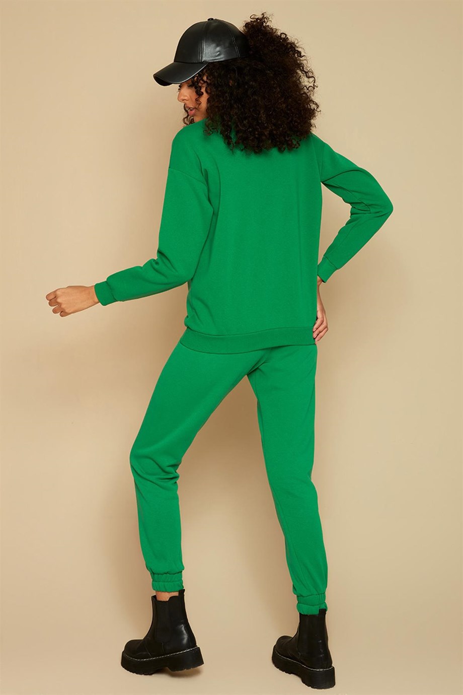 Kadın Şardonlu Örme Basic Jogger Eşofman Altı