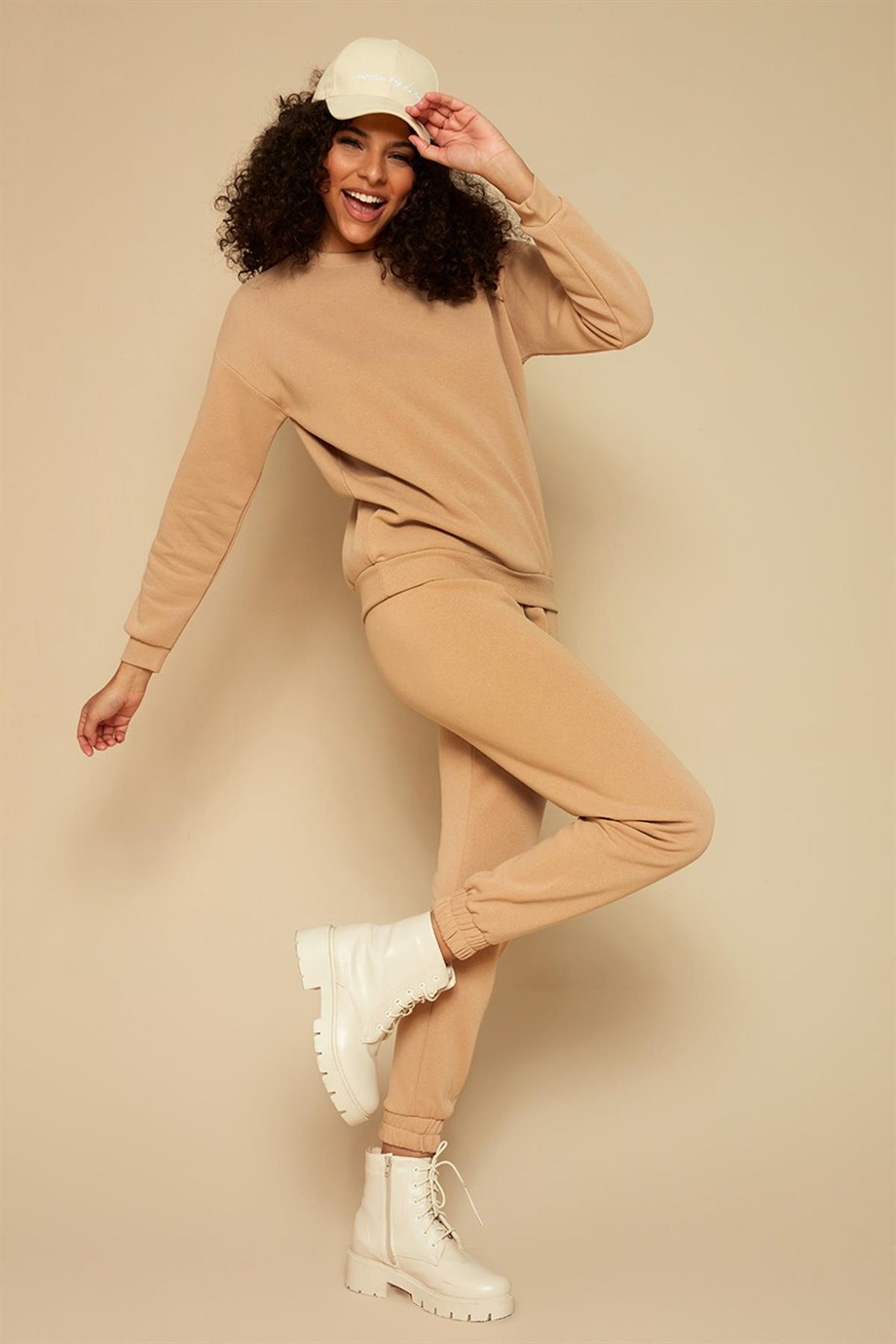 Kadın Şardonlu Örme Basic Jogger Eşofman Altı