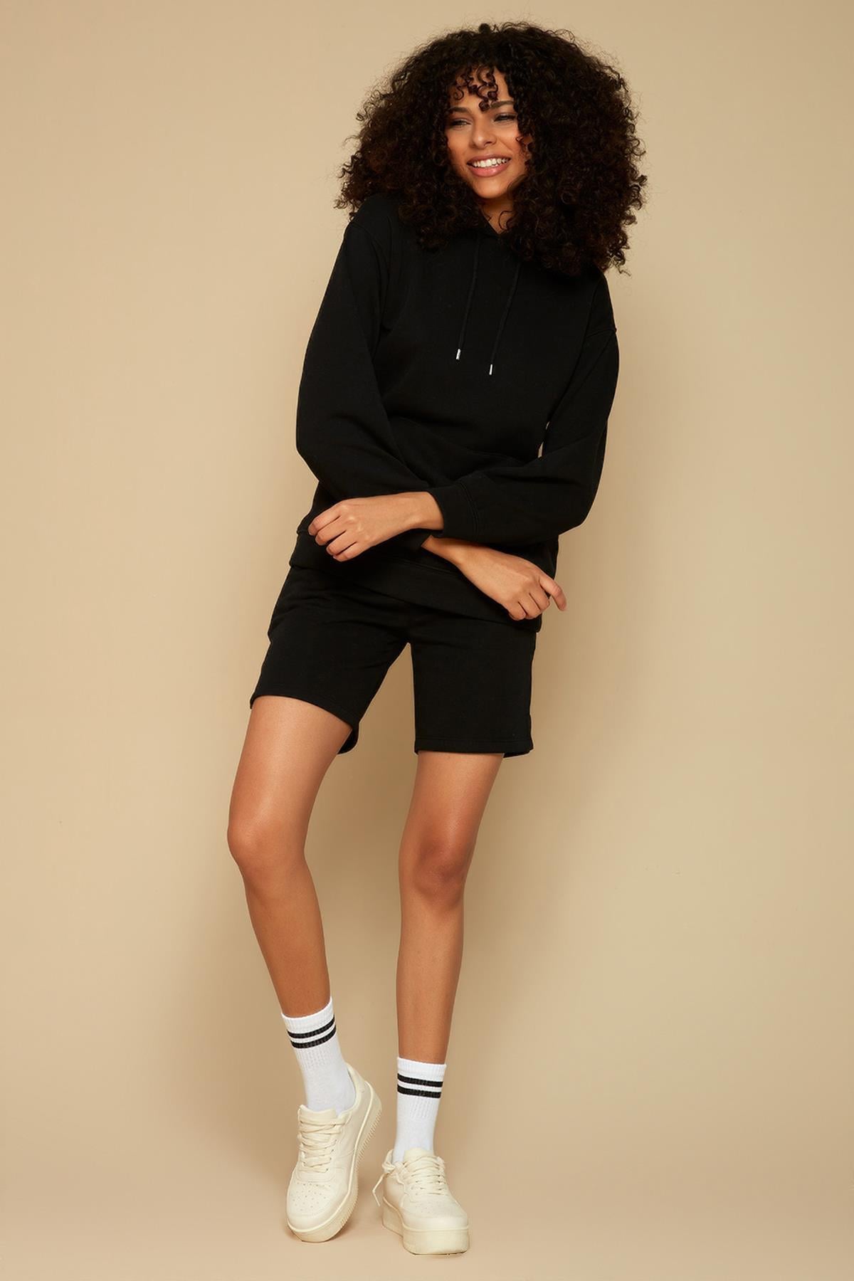 Kadın Şardonlu Örme Şort