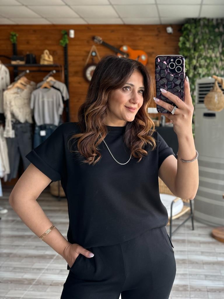 1. Sınıf Kalite Tok Oysh Kumaş Yırtmaçlı Sweat Palazzo Takım