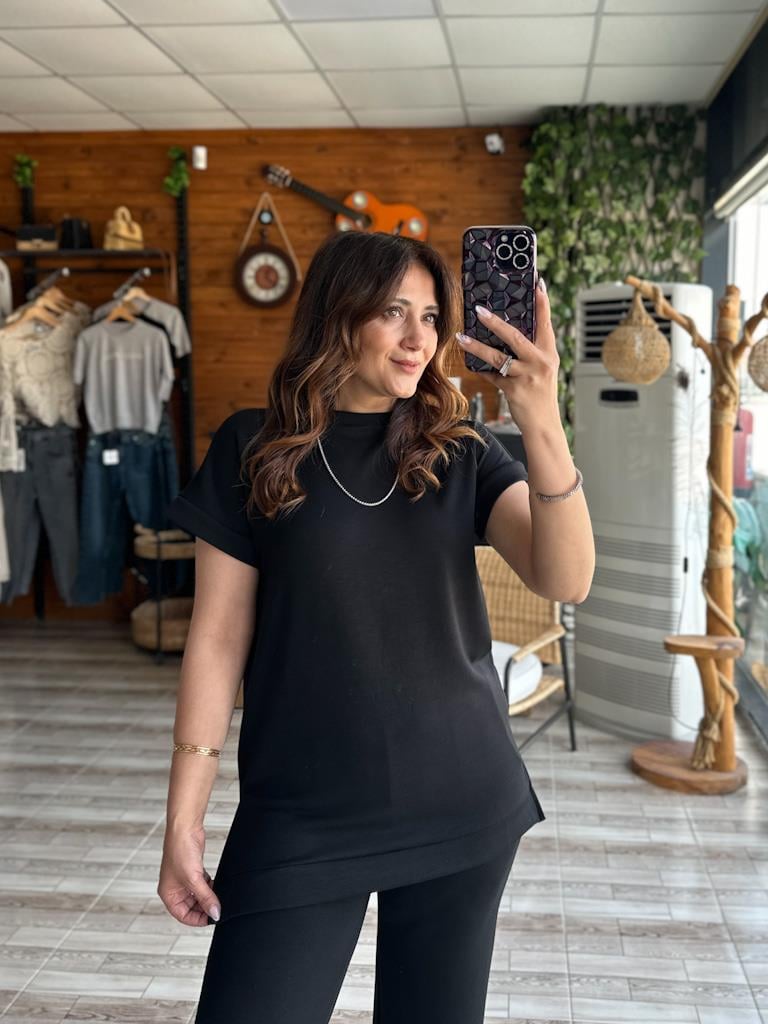 1. Sınıf Kalite Tok Oysh Kumaş Yırtmaçlı Sweat Palazzo Takım