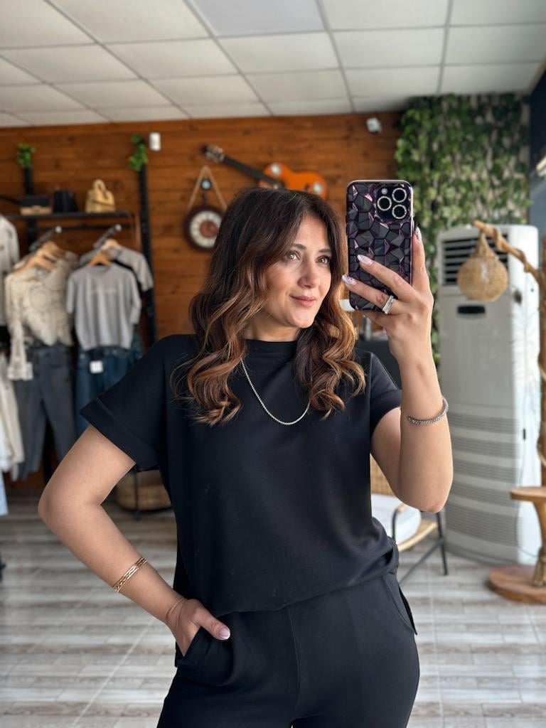 1. Sınıf Kalite Tok Oysh Kumaş Yırtmaçlı Sweat Palazzo Takım