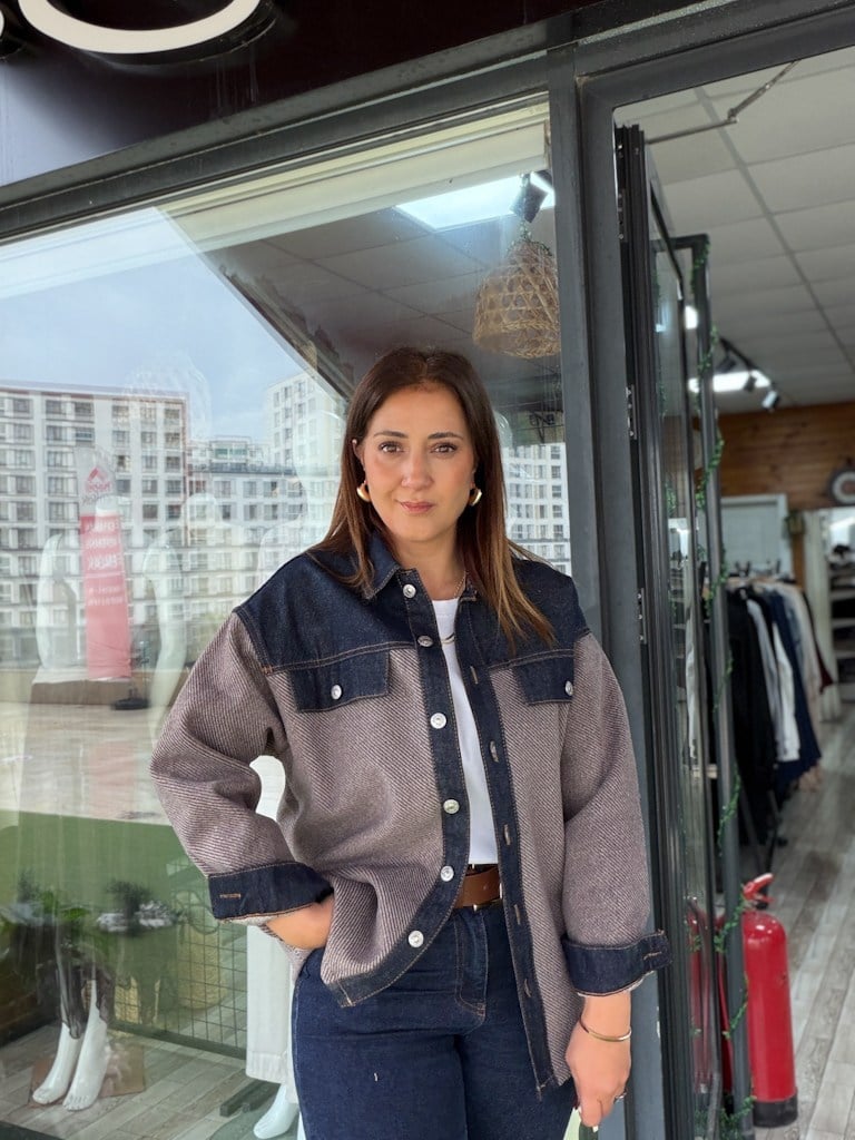 Antrasit Dioganel Kot Garnili Kaşe Ceket