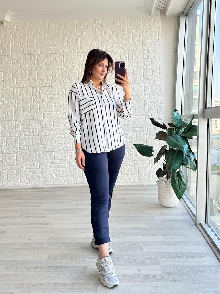 Beli Lastikli Cepli  Duble Paça Nubuk Pantolon Lacivert