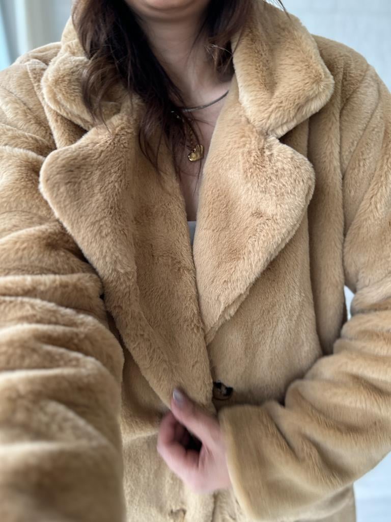 Camel Astarlı Pelüş Kaban