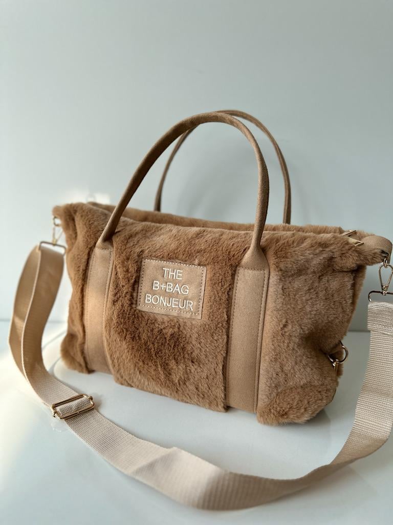 Camel The Tote Bag Pelüş Nubuk Kolon Askılı Çanta