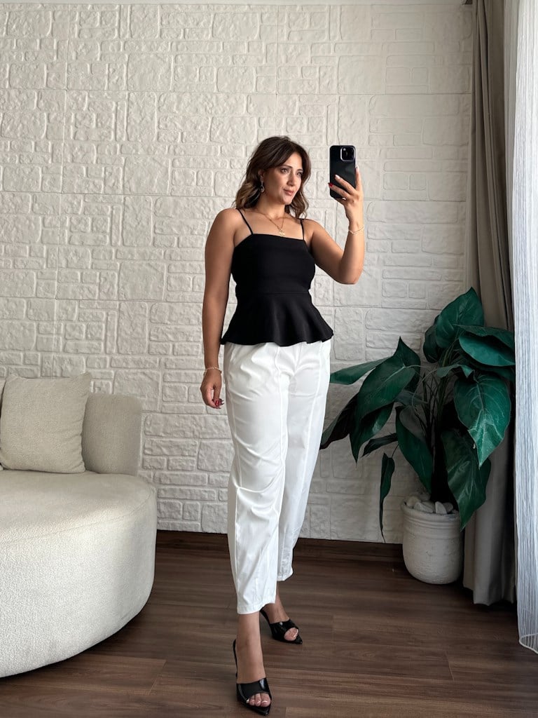 Dilvin Premium Askılı Bluz Siyah