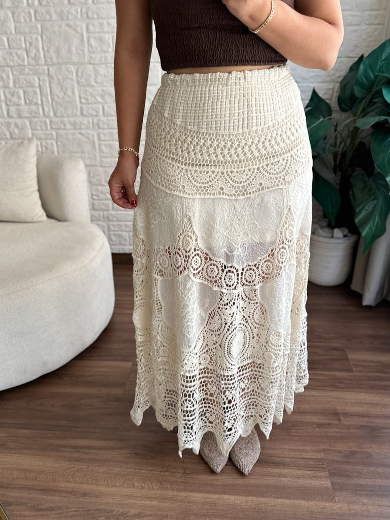 İtalyan Beli Lastikl Güpür Danteli Etek