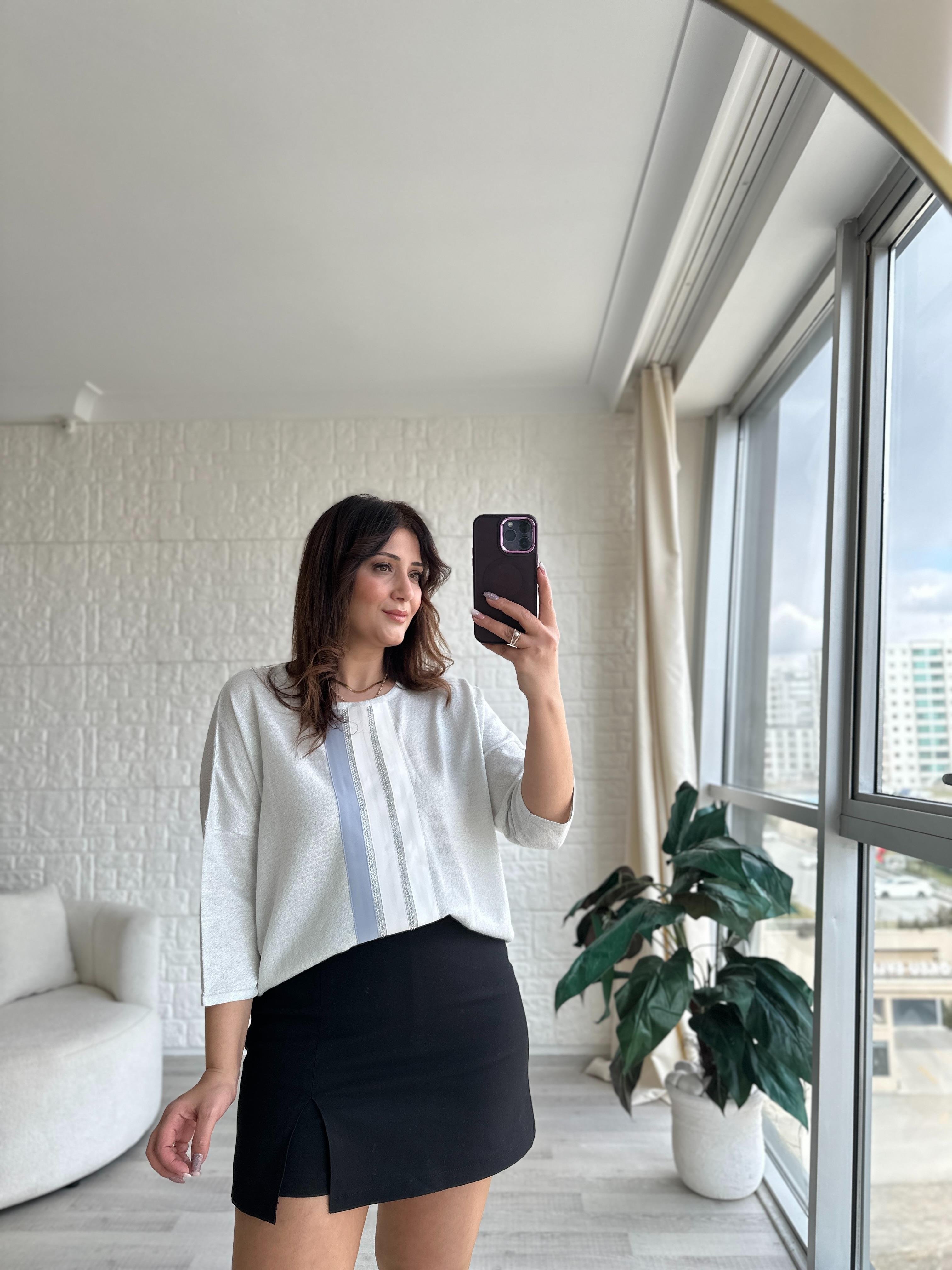 İtalyan Model Sim Geçişli Over Size Bluz