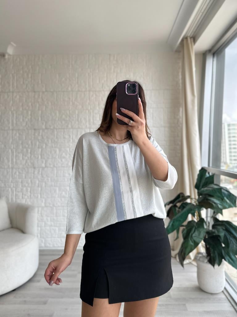 İtalyan Model Sim Geçişli Over Size Bluz