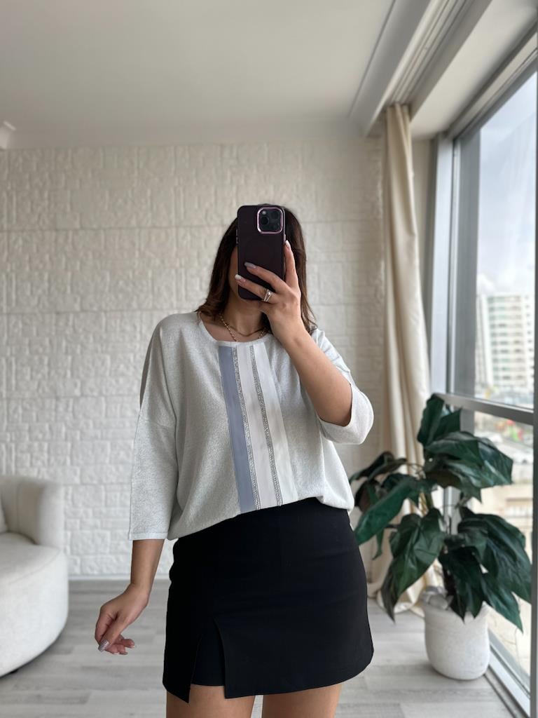 İtalyan Model Sim Geçişli Over Size Bluz