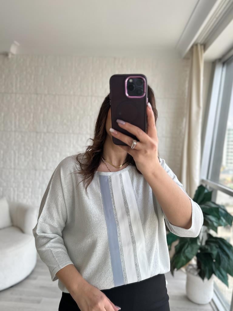 İtalyan Model Sim Geçişli Over Size Bluz