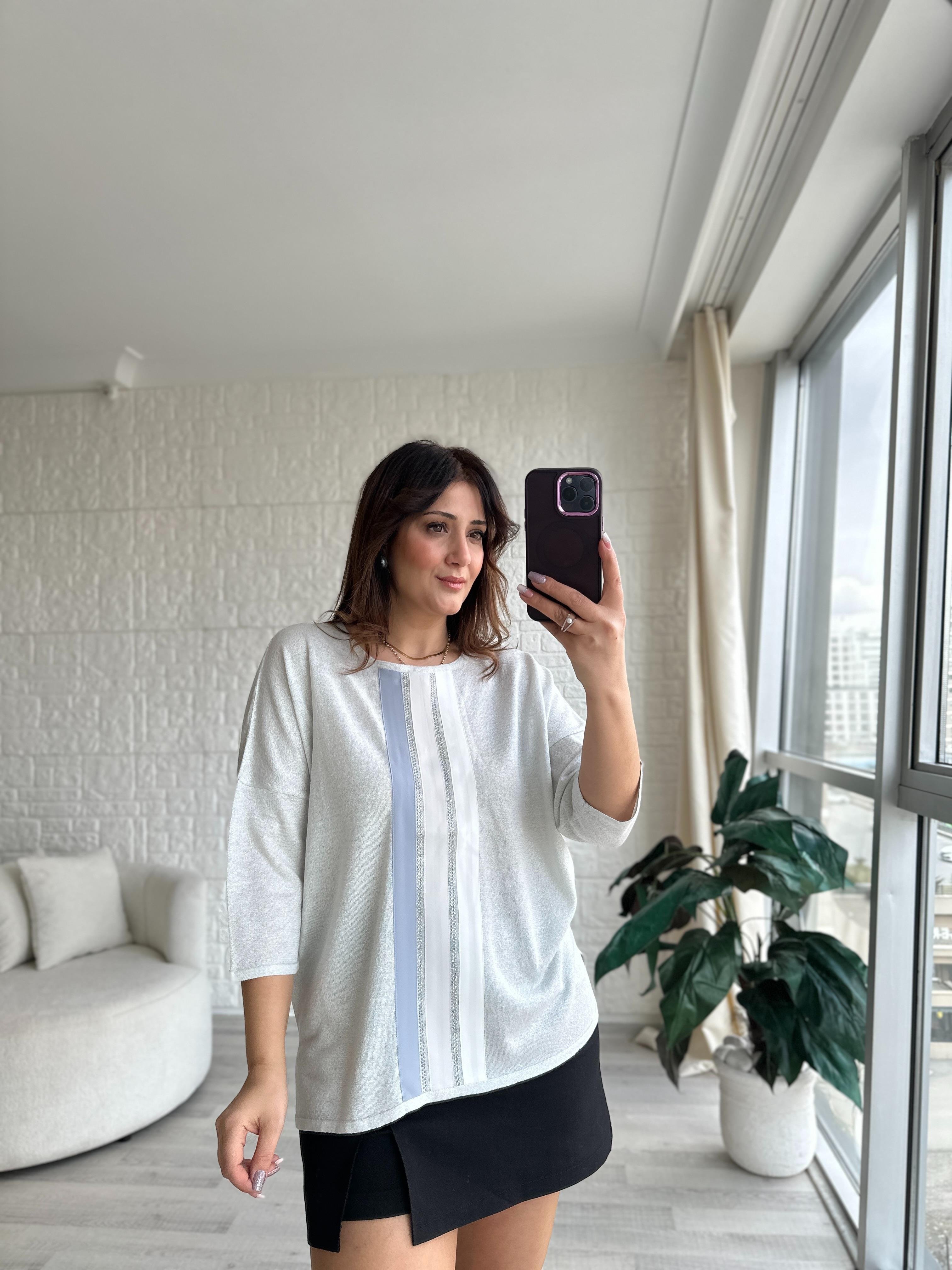 İtalyan Model Sim Geçişli Over Size Bluz