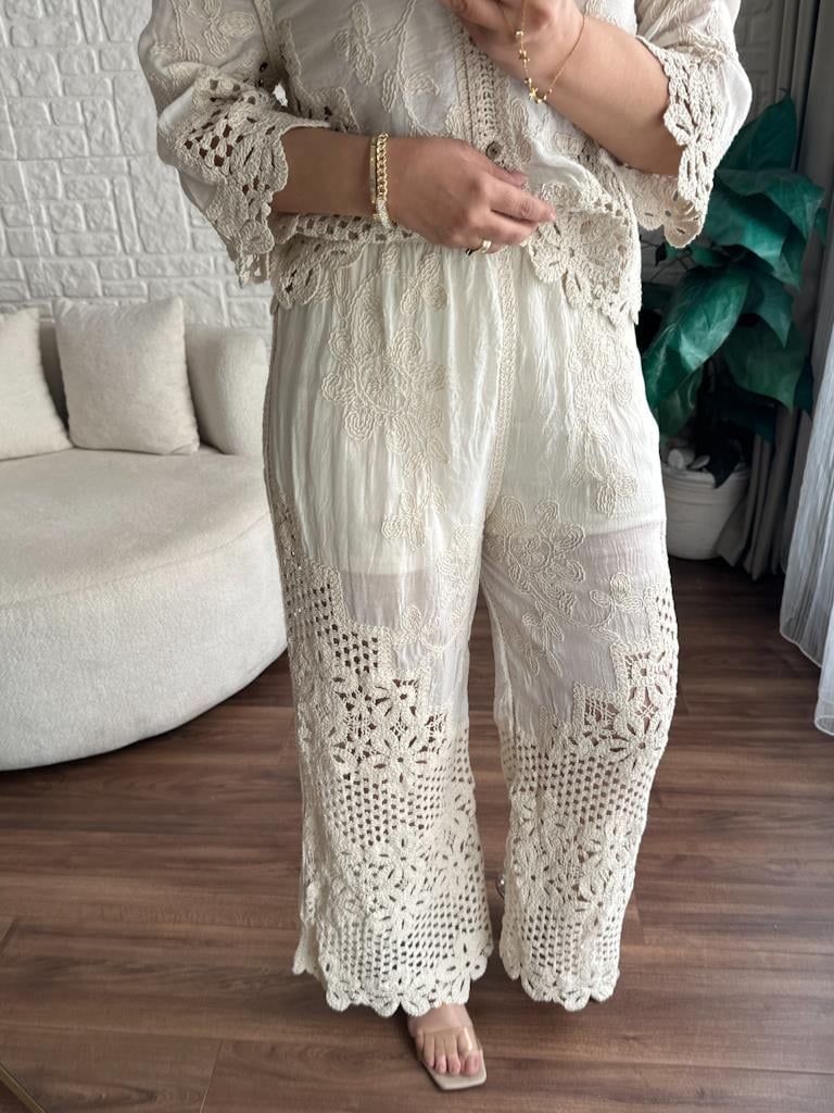İtalyan Nakışlı Pantolon Bluz Takım