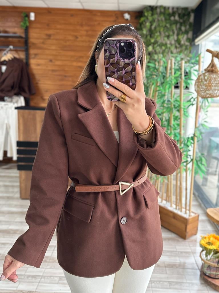 Kaşe Kumaş Blazer Ceket Kaban
