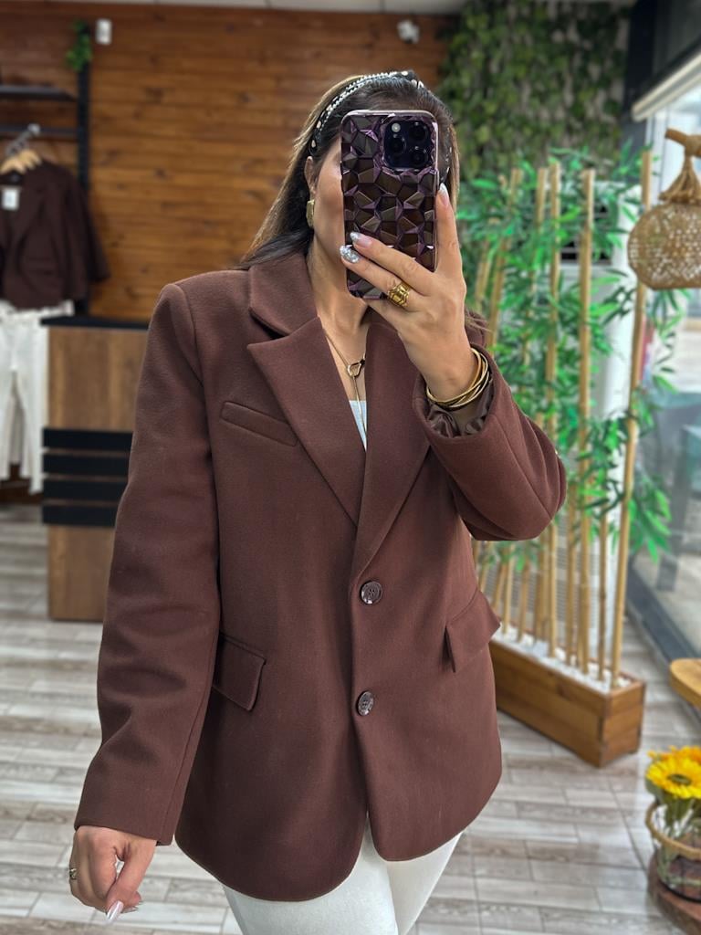 Kaşe Kumaş Blazer Ceket Kaban