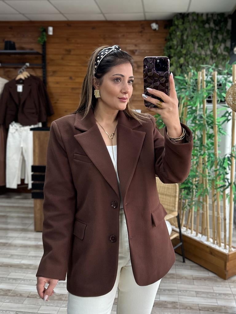 Kaşe Kumaş Blazer Ceket Kaban