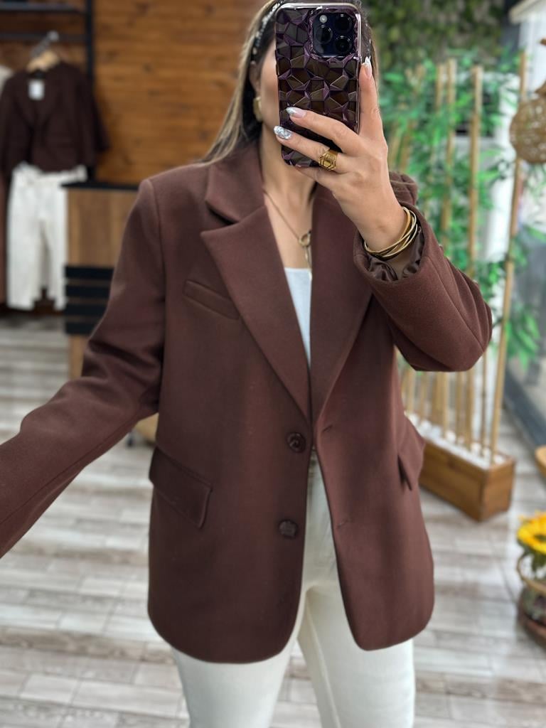 Kaşe Kumaş Blazer Ceket Kaban