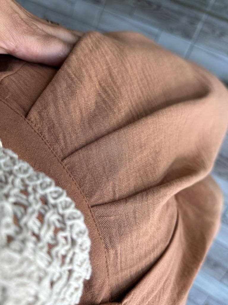 Lüks Kalite Taba Renk Pensli Şort