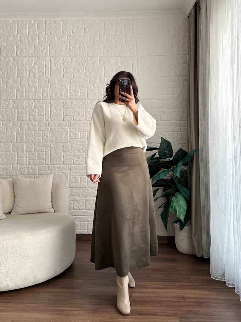 Marka Model Premium Oversize Yumoş Kazak Ekru