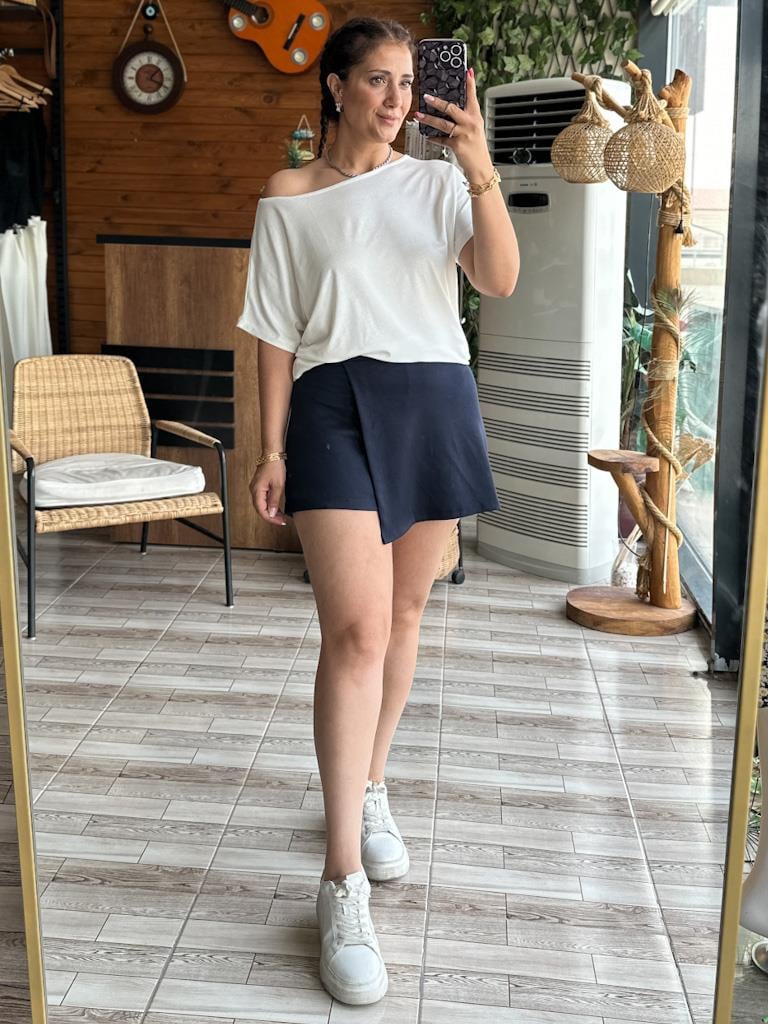Modal Kumaş Oysh Sort Etek Füme