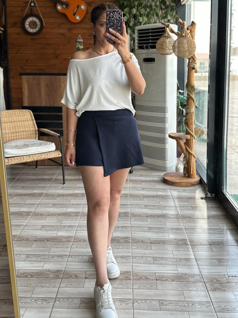 Modal Kumaş Oysh Sort Etek Füme