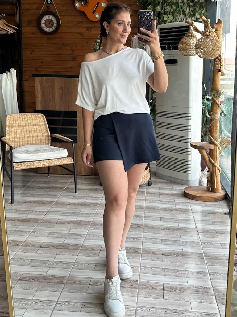 Modal Kumaş Oysh Sort Etek Füme