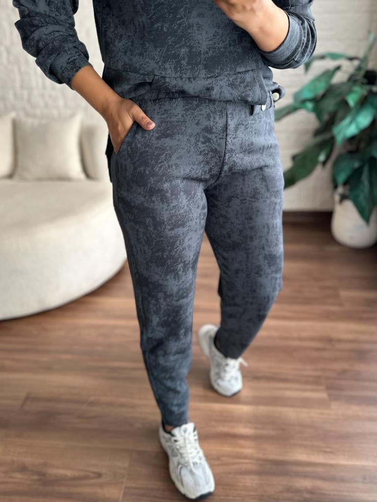 Modal Kumaş Yan ÇıtÇıtlı Batik Model Modal Takım Füme