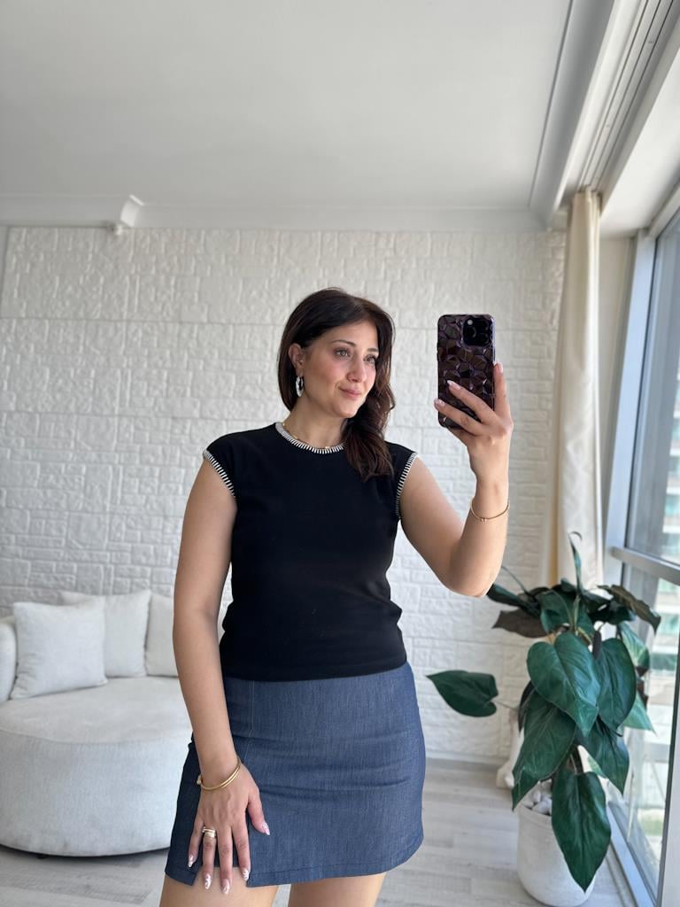 Orijinal Marka Dikiş Biyeli Premium Tişört Siyah