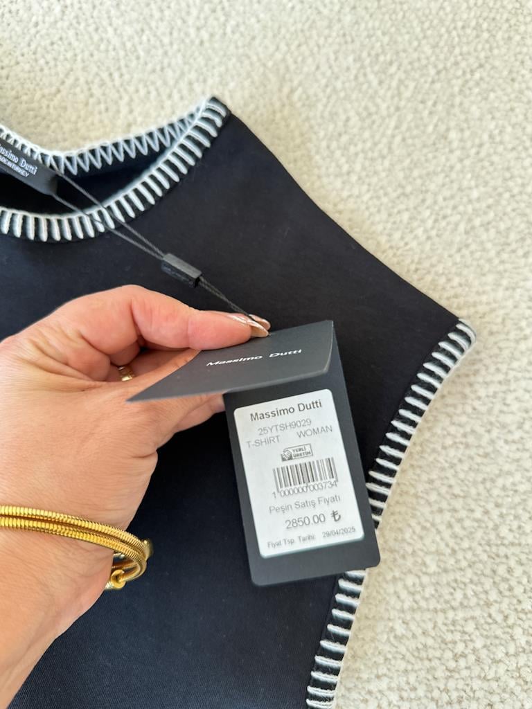 Orijinal Marka Dikiş Biyeli Premium Tişört Siyah