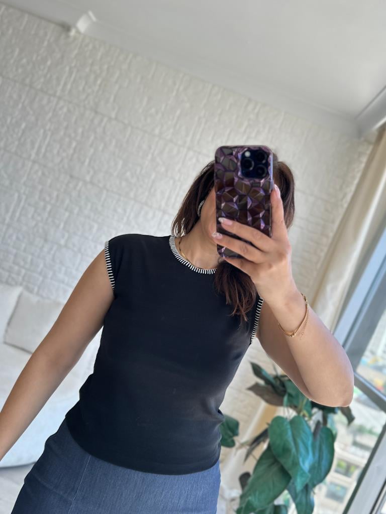 Orijinal Marka Dikiş Biyeli Premium Tişört Siyah