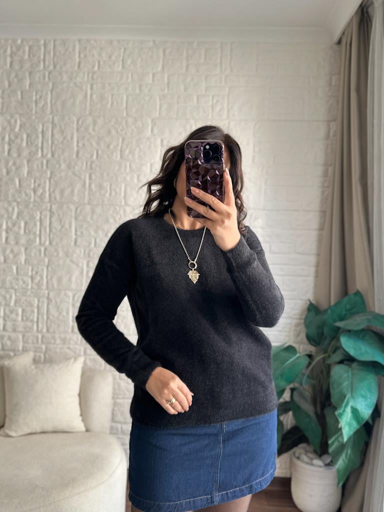 Orijinal Marka Kaşmir Kazak Siyah