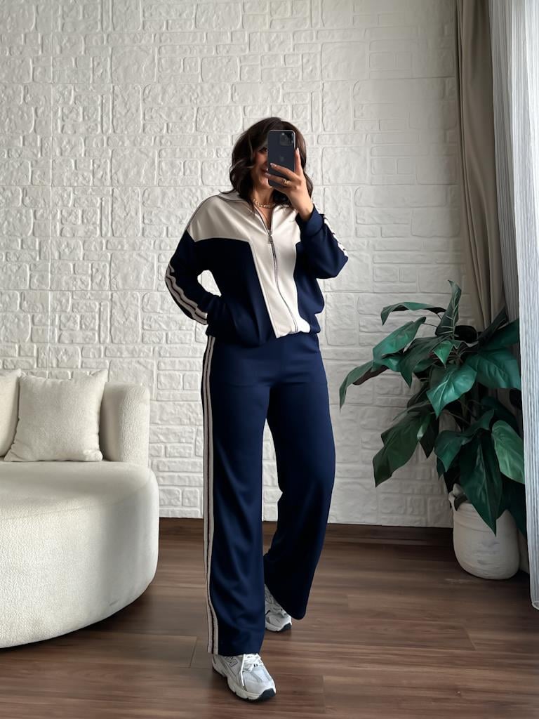 Orijinal Marka Omuz Sim Şeritli Modal Takım Lacivert