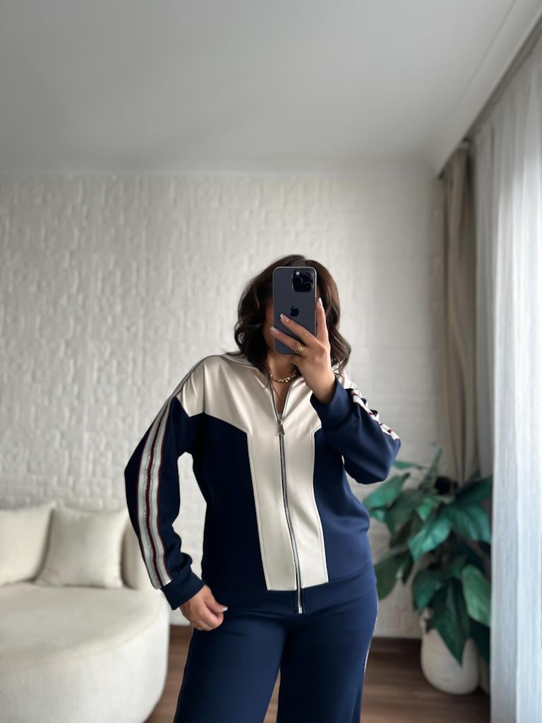 Orijinal Marka Omuz Sim Şeritli Modal Takım Lacivert