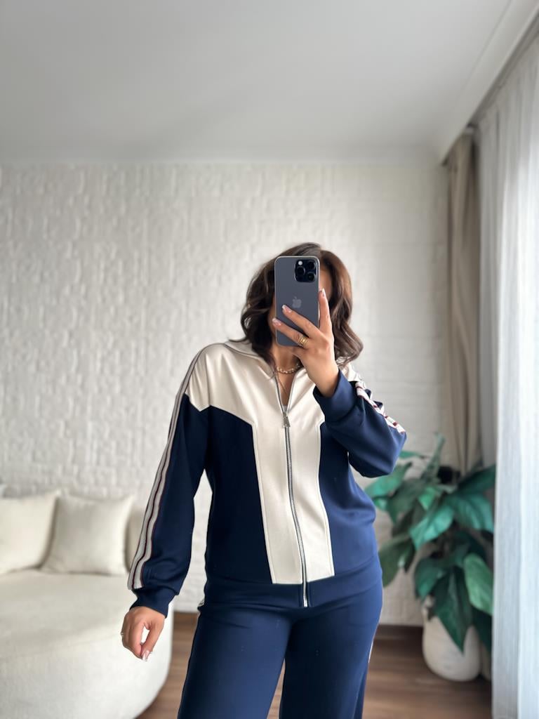 Orijinal Marka Omuz Sim Şeritli Modal Takım Lacivert