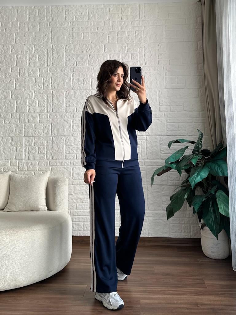 Orijinal Marka Omuz Sim Şeritli Modal Takım Lacivert